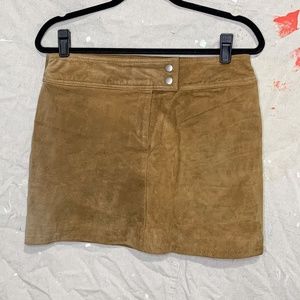 Leather Mini Skirt - Tan